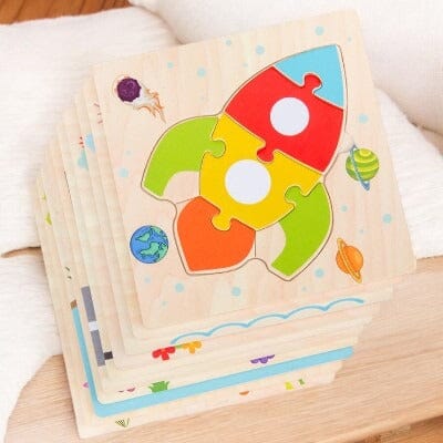 Puzzle en Bois - PuzzlePals™ - Fusée - enseigneduque